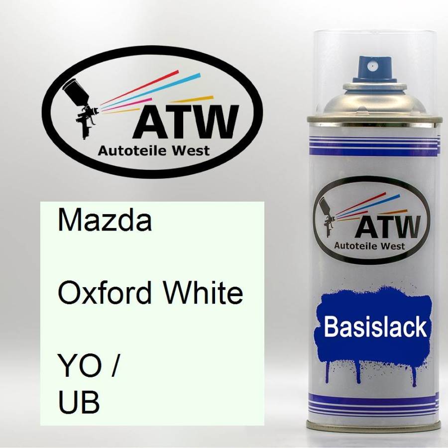 Mazda, Oxford White, YO / UB: 400ml Sprühdose, von ATW Autoteile West.